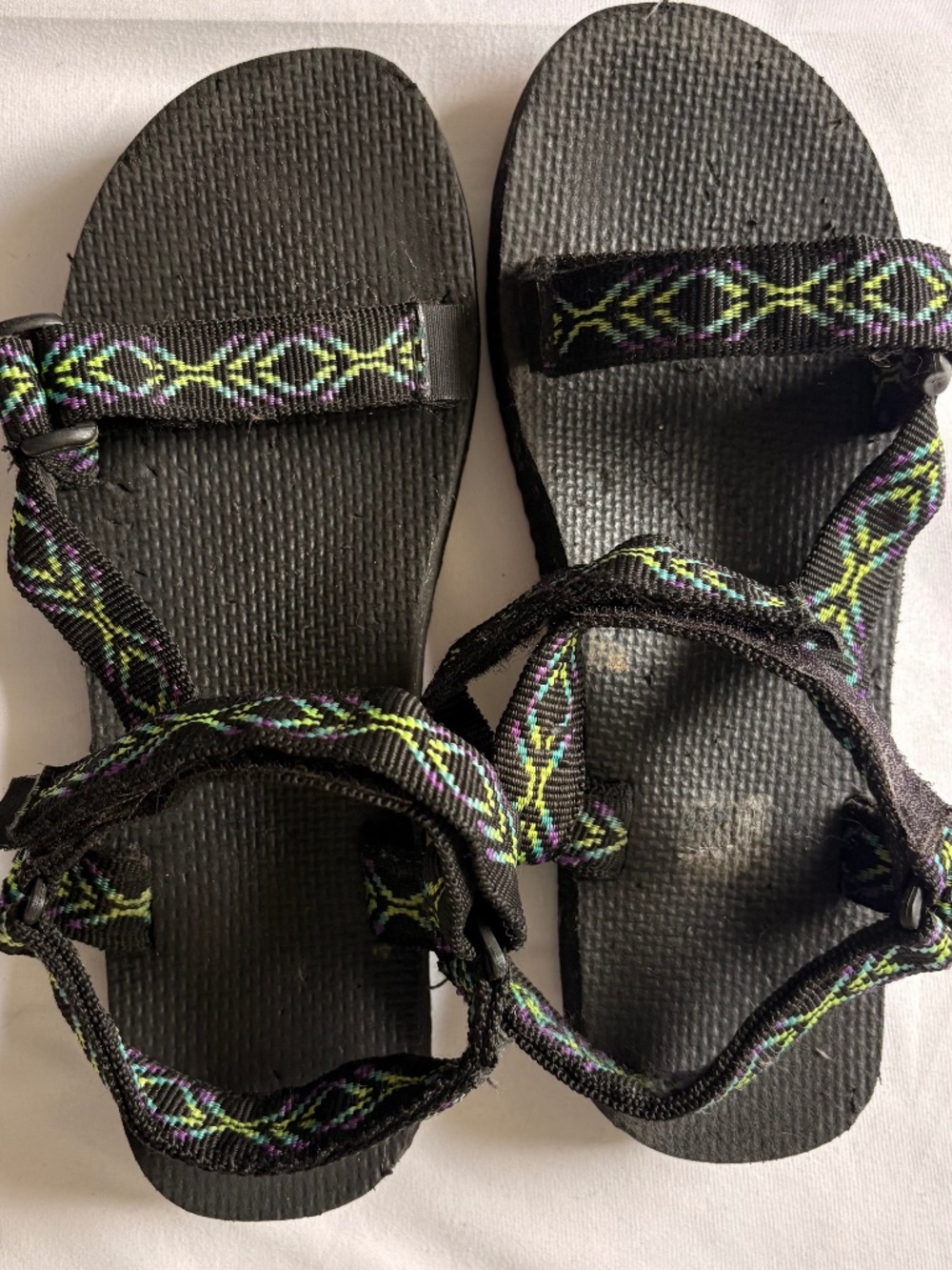 Teva Hurricane Strappy Sport Sandals Women's Size 11 Black Geometric Pattern M